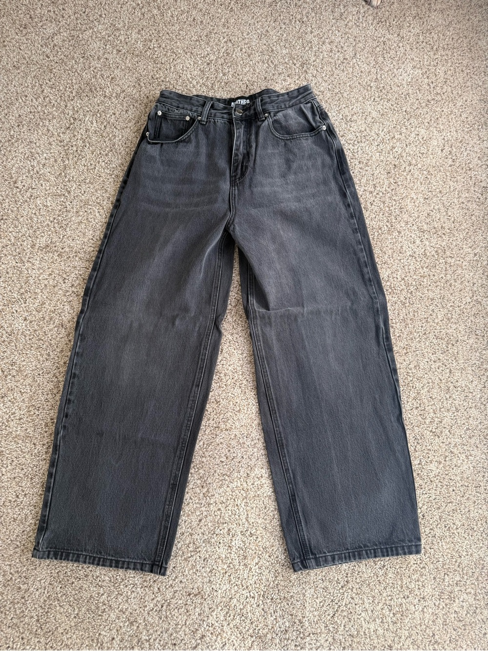 Relaxed Black Men's Jeans with Wide Leg
